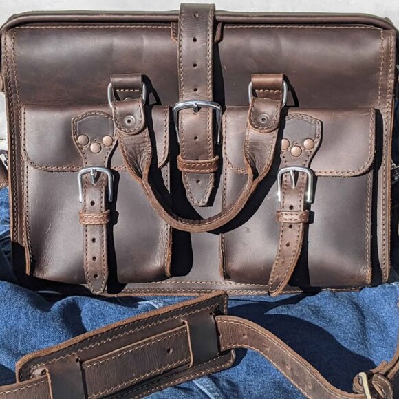 SBL Saddleback Leather, Flight Bag Leather Briefcase - Picture 5 of 8